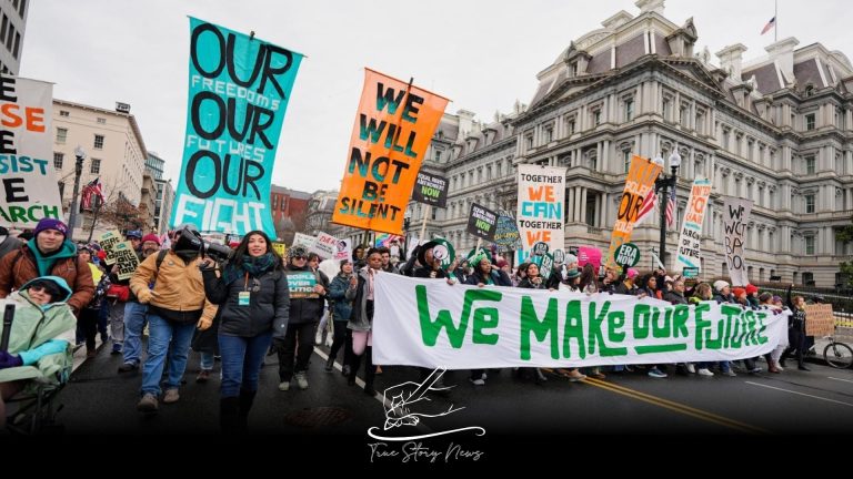 Thousands protest in Washington against Trump’s inauguration